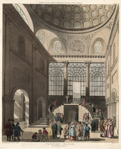 Casa de sessão, Clerkenwell, Londres de Pugin and Rowlandson