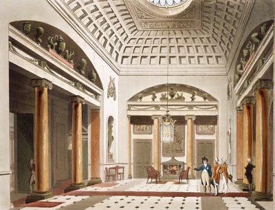 O Hall, Carlton House, do Microcosmo de Londres de Ackermann de Pugin and Rowlandson