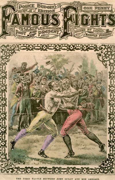A primeira batalha entre John Gully e Bob Gregson, 1807 final do século XIX ou início do século XX. de Pugnis