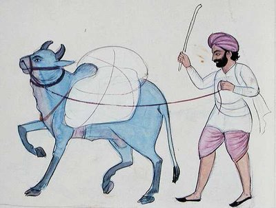 Washerman (Dhobi) c.1890 (aquarela sobre papel) de Punjabi School