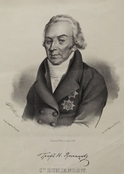 Retrato do Conde Nikolay Petrovich Rumyantsev 1754-1826 de Pyotr Fyodorovich Borel