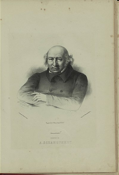 Retrato do autor Príncipe Alexander Shakhovskoi 1777-1846, 1860 de Pyotr Fyodorovich Borel