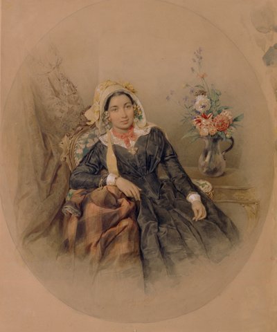 Retrato da Baronesa Iuliania Ivanovna Klodt von Jürgensburg, 1845 de Pyotr Fyodorovich Sokolov