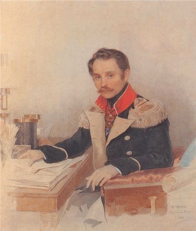 Retrato de Leonty Vasilievich Dubelt 1792-1862, Chefe do Estado Maior do Corpo de Gendarmes, 1834 de Pyotr Fyodorovich Sokolov