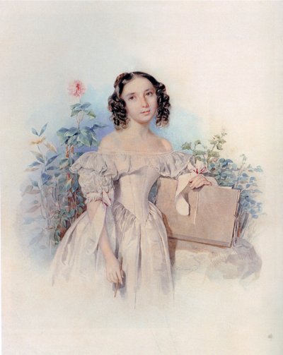 Retrato da princesa Helen Biron von Curland, née Meshcherskaya 1818-1843, 1830s de Pyotr Fyodorovich Sokolov