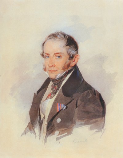 Retrato do compositor Conde Matvey Vielgorsky 1794-1866, década de 1830 de Pyotr Fyodorovich Sokolov
