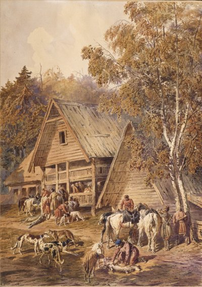 Os caçadores, 1863 de Pyotr Petrovich Sokolov