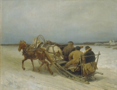 Troika no inverno, década de 1880 de Pyotr Petrovich Sokolov