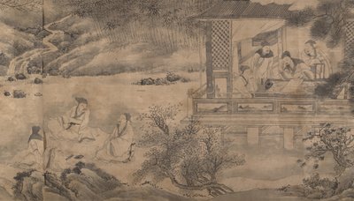 Encontro de Poetas no Pavilhão das Orquídeas, datado de 1607. de Qian Gong