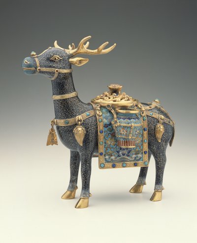 Uma figura de um cervo (cloisonne esmalte) de Qing Dynasty Chinese School