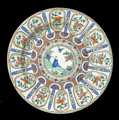Um grande prato de Imari de verte, Período de Kangxi, 1662-1722 (porcelana) de Qing Dynasty Chinese School