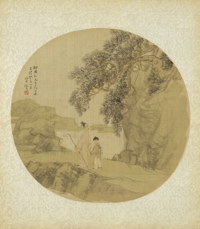 Paisagem com figuras, 1883 de Qing Dynasty Chinese School
