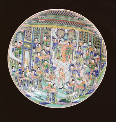Carregador Grande Famille Verte, período Kangxi (1662-1722) (porcelana) (ver também 272194) de Qing Dynasty Chinese School