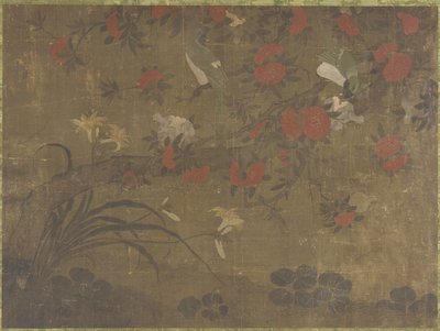 Papagaios Comer Romãs, do século XVII-XVIII de Qing Dynasty Chinese School
