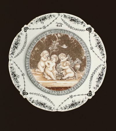 Placa lateral, período de Qianlong, c.1782 (porcelana) de Qing Dynasty Chinese School