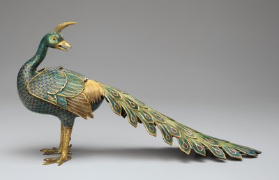 Cloisonné-Räuchergefäß in Pfauenform von Qing Dynasty   Qianlong Period Chinese