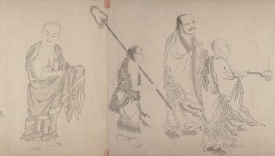 Os Dezesseis Luohans, século XVI. de Qiu Ying