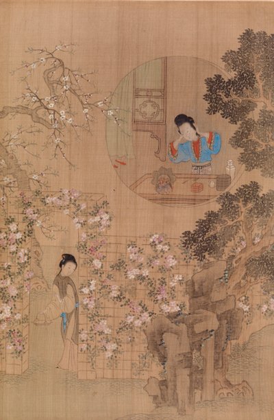 Mulher no Jardim - Mulher na Janela Circular de Qiu Ying