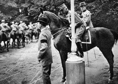Rei Christian IX 1818-1906 com o coronel Kjor dos hussardos dinamarqueses, 1908. de Queen Alexandra