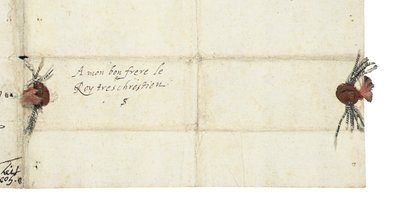 Endereço folha de uma carta de Elizabeth I da Inglaterra para Henri IV da França, c.1596 de Queen Elizabeth I of England and