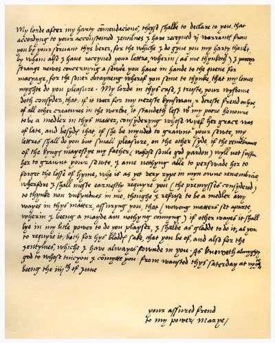 Carta da rainha Mary I a lorde Seymour de Sudeley, 4 de junho de 1547. de Queen Mary I