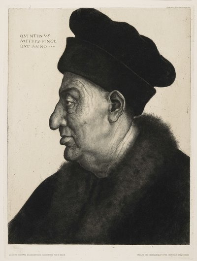 Estudo de retratos, gravado por Peter von Halm (1854-1923) de Quentin (after) Massys