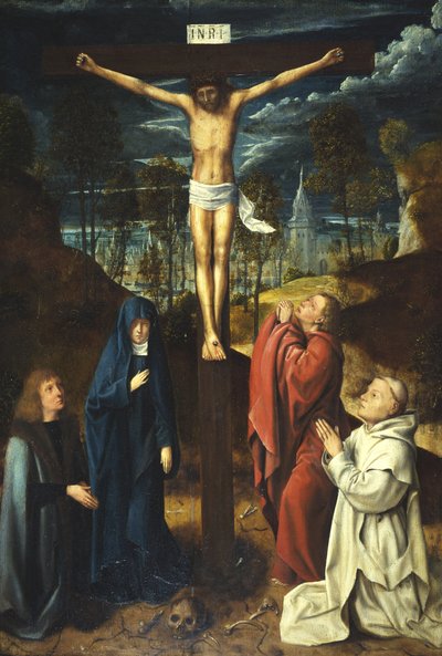 Cristo na Cruz entre a Virgem, São João e dois Doadores de Quentin (workshop of) Massys or Metsys