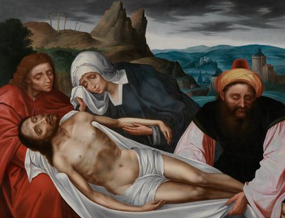 Lamentação de Cristo (óleo sobre painel) de Quentin Massys or Matsys