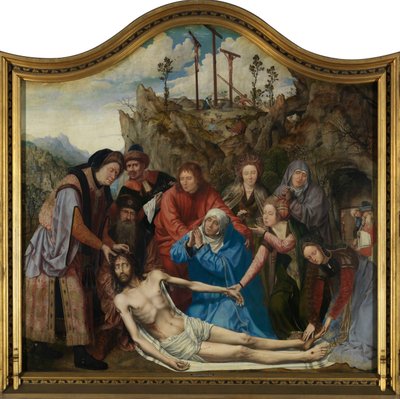 Lamentação de Cristo, Altar Peça do Grémio dos Marceneiros, painel central (óleo sobre painel) de Quentin Massys or Matsys