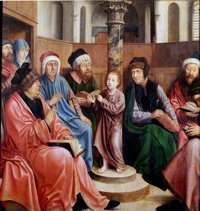 Jesus entre os Doutores Pintura de Quentin Metsys (1466-1530) (ec.flam.) Lisboa, Museo di Arte Antica de Quentin Massys or Metsys