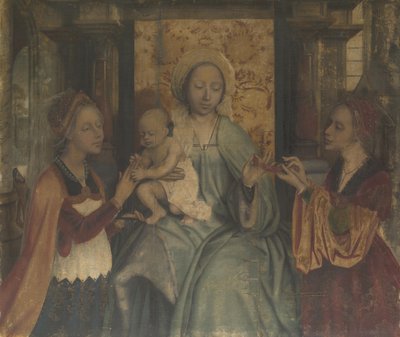 A Virgem e o Menino com os Santos Bárbara e Catarina, c. 1518-1525 de Quentin Massys or Metsys