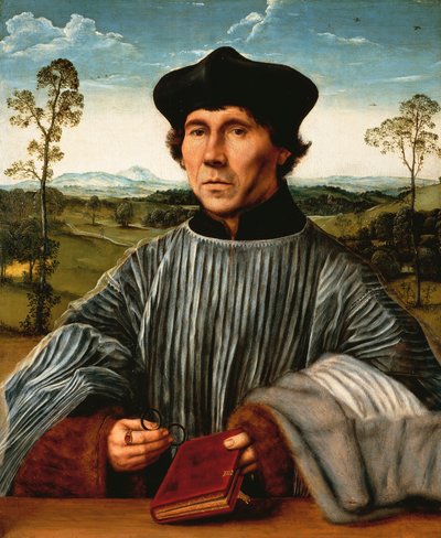 Retrato de um cânone, de Quinten Matsys (1466-1530), óleo sobre tela de Quentin Metsys