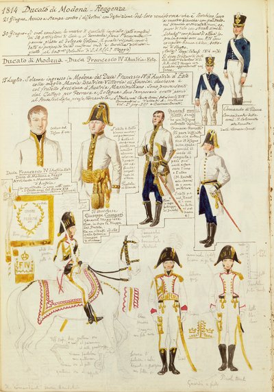 Uniformes do Ducado de Modena, de Quinto Cenni, placa de cor de Quinto Cenni