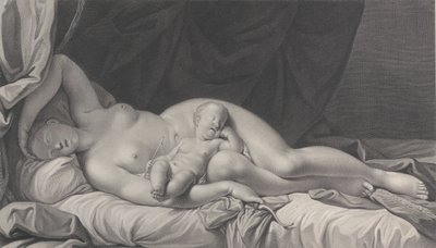 Vênus adormecida com Cupido no colo, 1783. de Quirin Mark