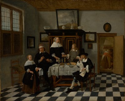 Grupo familiar num interior de Quiringh Gerritsz. van Brekelenkam