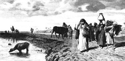 Um Chaussee no Delta, na época do dilúvio, 1880 de R. Brandamour