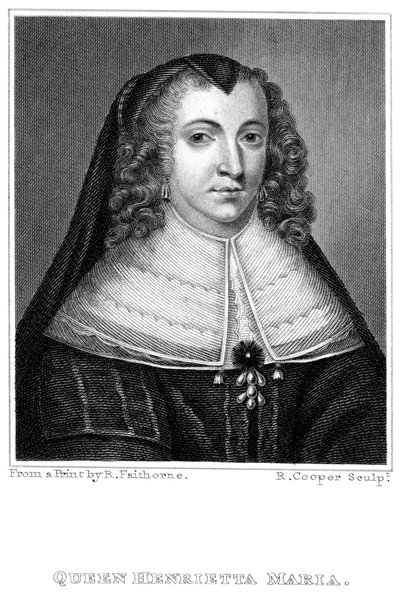 Henrietta Maria 1609-1669. rainha consorte do rei Carlos I 1600-1649, século XIX. de R. Cooper
