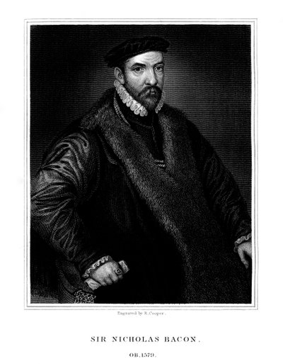 Sir Nicholas Bacon, político inglês, 1826. de R. Cooper