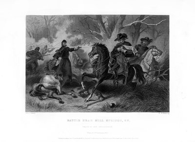 Morte do general Felix Zollicoffer, Batalha de Mill Springs, Kentucky, 19 de janeiro de 1862, 1862-1867. de R. Dudensing