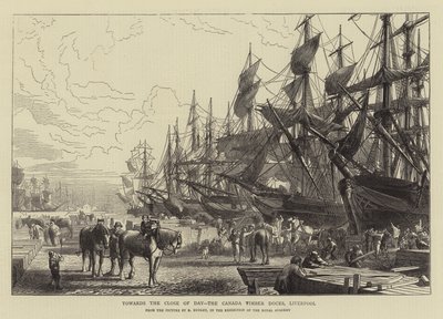 Rumo ao fim do dia, o Canadá Timber Docks, Liverpool de R. Dudley