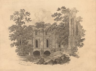 Parte dos Claustros da Abadia de Fountains de R. Dunning