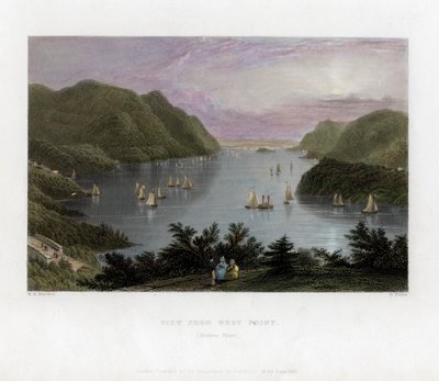 Hudson River como visto de West Point, EUA, 1837. de R. Wallis