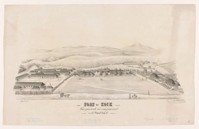 Gezicht op Fort de Kock
Fort de Kock / Vista geral do campo / do 17de Batail.on Infant.rie (título sobre o objecto) de R. Walthert (signed by artist)