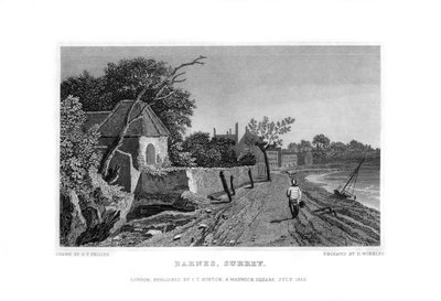 Barnes, Surrey, 1830. de R. Winkles