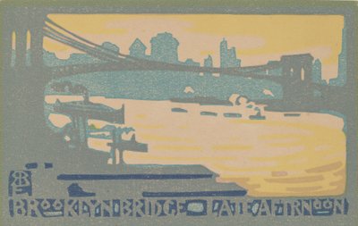 Fim de tarde da ponte do Brooklyn, 1916. de Rachael Robinson Elmer