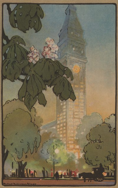 A Torre Metropolitana em uma noite de verão, 1914. de Rachael Robinson Elmer