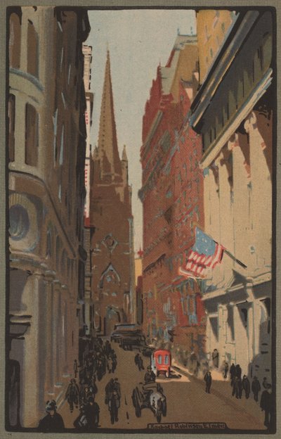 Igreja da Trindade e Wall Street, 1914. de Rachael Robinson Elmer
