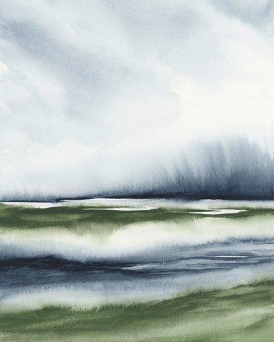Paisagem verde enevoada de Rachel Elise