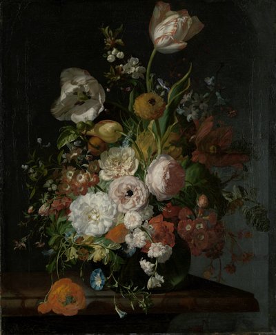 Natureza Morta com Flores num vaso de vidro de Rachel Ruysch