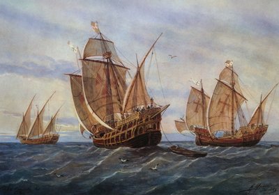 As três caravelas de Cristóvão Colombo de Rafael Monleon y Torres